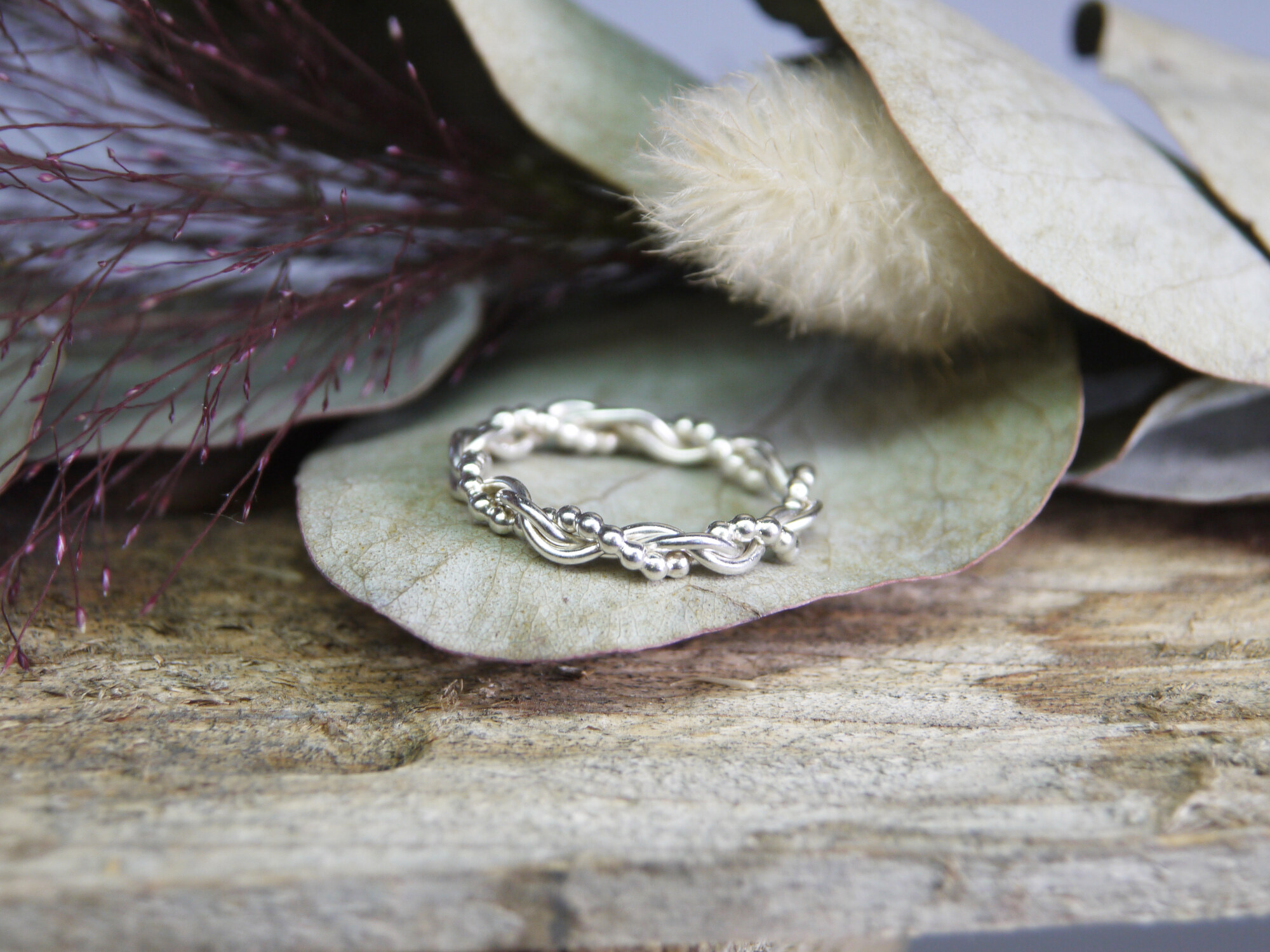 Kordelring und Kugelring aus 925 Silber