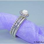 Ringvariation Perlschalenring und Zusteckringe 925/- Silber