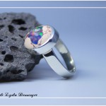 Ring massiv 925 Silber, Opal im Muttergestein