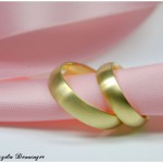 Eheringe 585/- Gelbgold bombiert und mattiert