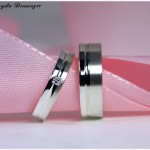 Eheringe 925/- Silber, gerader Fuge und Princess-Cut Diamant