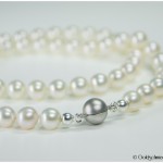 Süßwasser-Perlenkette mit Magnet-Perlenverschluß