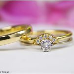 Eheringe 750/- Gelbgold Damenring mit 5 Brillanten